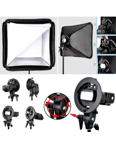 Softbox Plegable GODOX 60x60cm con Rejilla y Soporte S-Type 2