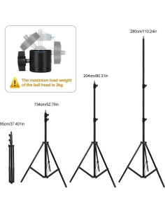 Soporte de Luz Ajustable ITOTIN 2.8m con Amortiguación de Resorte 2