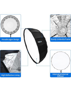 Softbox Hexadecagonal Selens 85cm con Montura Bowens 2