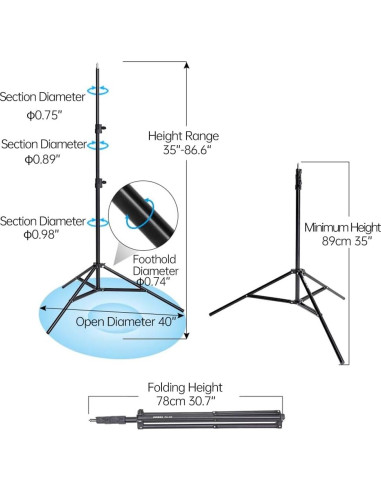 Soporte de Luz JINBEI 2.2m Trípode Plegable 4.5Kg