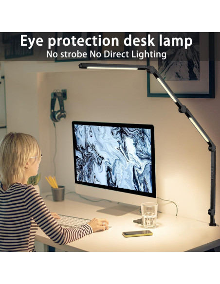 Lámpara de Escritorio LED Vimeepro con Brazo Oscilante 4 Modos