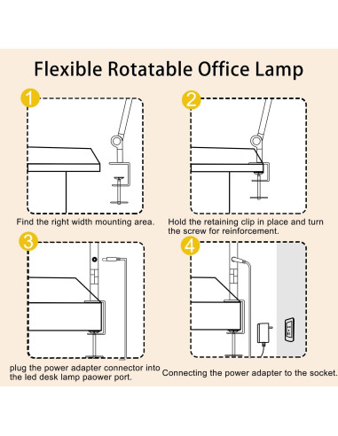 Lámpara de Escritorio LED Vimeepro con Brazo Oscilante 4 Modos