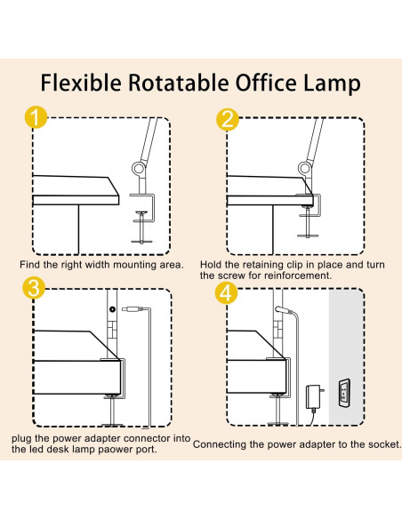 Lámpara de Escritorio LED Vimeepro con Brazo Oscilante 4 Modos