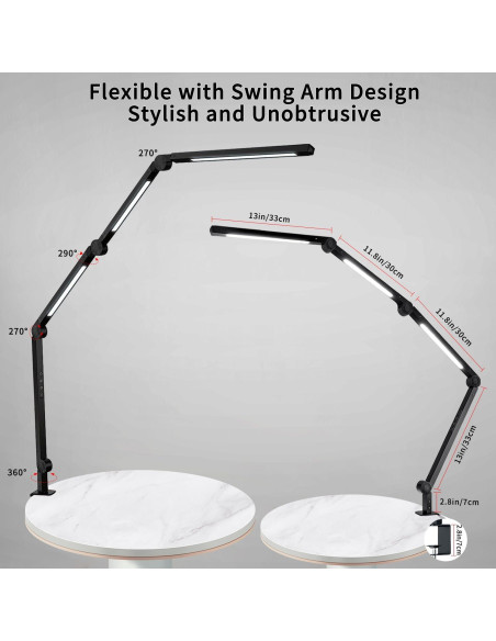 Lámpara de Escritorio LED Vimeepro con Brazo Oscilante 4 Modos