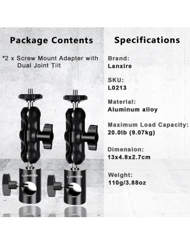 Adaptador de Montaje Lanxire L0213 con Doble Bola 2kg