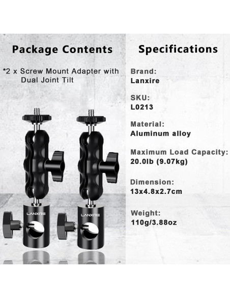 Adaptador de Montaje Lanxire L0213 con Doble Bola 2kg