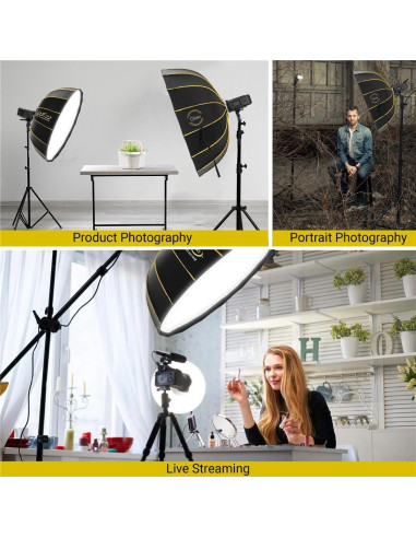 Plato de Belleza Glow EZ Lock 42" Blanco con Montura Bowens