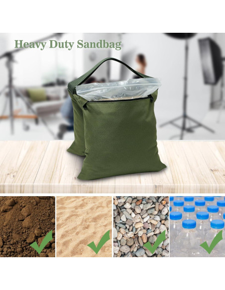 Sacos de Arena Aimosen 4PCS Verde Militar para Fotografía Sacos de Arena Aimosen 4PCS Verde Militar para Fotografía