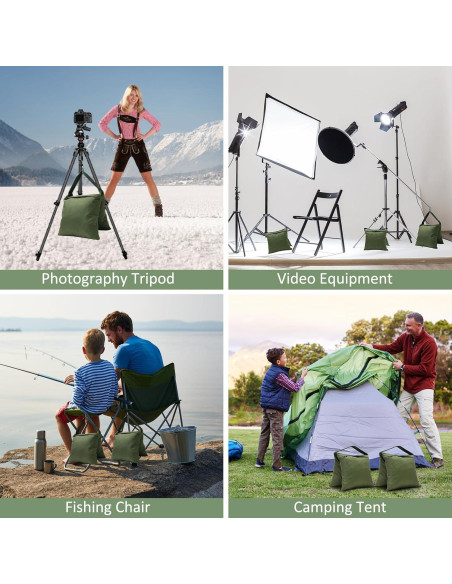 Sacos de Arena Aimosen 4PCS Verde Militar para Fotografía Sacos de Arena Aimosen 4PCS Verde Militar para Fotografía