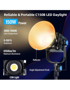 Luz de Video Bi Color SIRUI C150B 150W LED Continua 2800-7000K 2