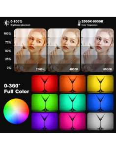 Luz de Video RGB GreatLPT AL600ASAPC 2500-8500K 2000mAh 2