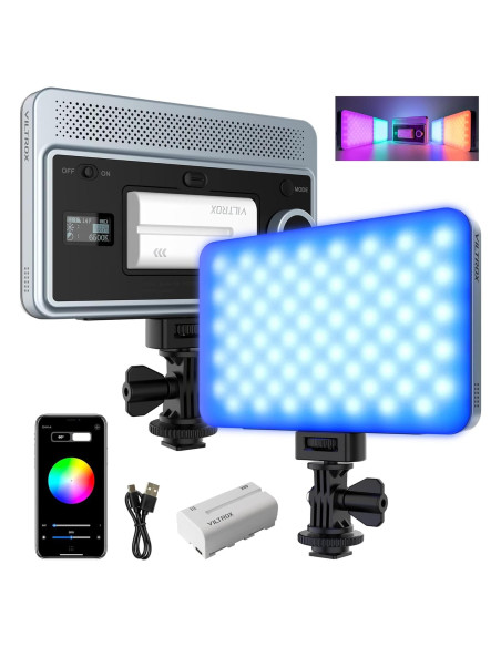 VILTROX Luz de Video RGB 15W CRI 95+ Portátil 2800-6800K