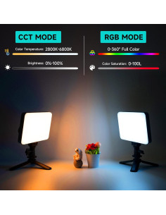 VILTROX Luz de Video RGB 15W CRI 95+ Portátil 2800-6800K 2