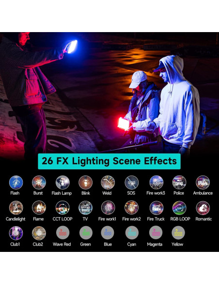 VILTROX Luz de Video RGB 15W CRI 95+ Portátil 2800-6800K