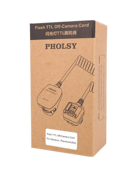 Cable de Sincronización TTL PHOLSY 2m para Olympus/Panasonic