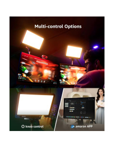 Panel LED amaran Verge 26W Bi-Color Ajustable CCT Carbón 2