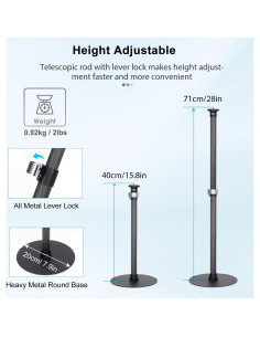 Soporte de trípode Koolehaoda ST-2070 de fibra de carbono 40.6-71.1 cm 2