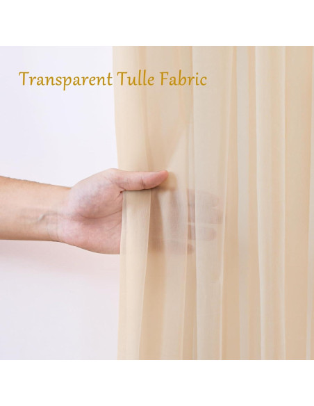 Cortina de Tulle Champagne 3.05x3.05m con Luces para Fiestas