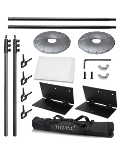 Kit de Estudio Fotográfico HYJ-1028 con Fondo Muselina 3.66x3.05m 2