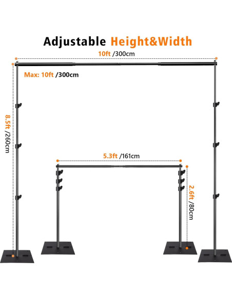 Kit de Estudio Fotográfico HYJ-1028 con Fondo Muselina 3.66x3.05m