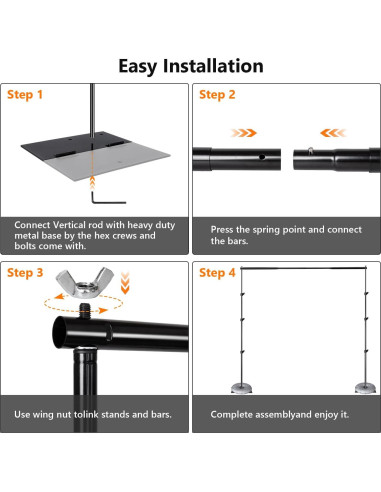 Kit de Estudio Fotográfico HYJ-1028 con Fondo Muselina 3.66x3.05m