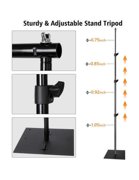 Kit de Estudio Fotográfico HYJ-1028 con Fondo Muselina 3.66x3.05m