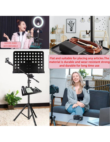 Bandeja Ajustable para Soporte de Micrófono 2 Pcs ABS