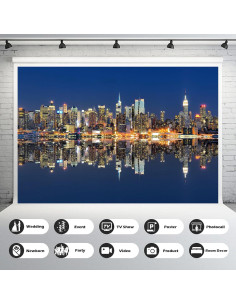 Fondo de Fotografía Vinilo 7x5ft Mitivcati Ciudad Nueva York 2