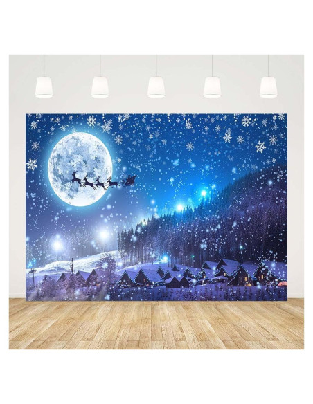 Fondo Fotográfico Invernal 2.4x1.8m AIBIIN Noche de Navidad Fondo Fotográfico Invernal 2.4x1.8m AIBIIN Noche de Navidad