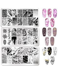 3 Plantillas de Estampado de Uñas Mármol Francés OCOUYVD-151 2