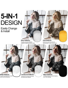 Reflector de Fotografía 5 en 1 EMART 60x90cm Plegable 2