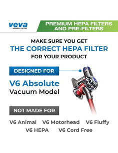 Filtros de Aspiradora VEVA para Dyson V6 Absolute - 6 Piezas HEPA 2