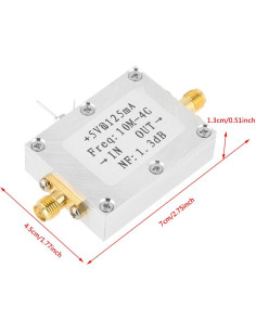 Módulo Amplificador RF de Bajo Ruido 21dB TOPINCN 0.01-4GHz 2