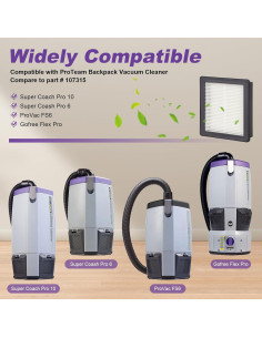 Filtro HEPA 107315 JoaSinc para ProTeam Coach Pro 10 y 6 - 4 Paquetes 2