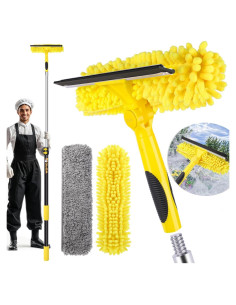 Squeegee Telescópico 2 en 1 Opow 365.76 cm con Paños Reutilizables