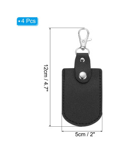 Llavero de Cuero PATIKIL Negro 12x5 cm para Llaves y Tarjetas 2