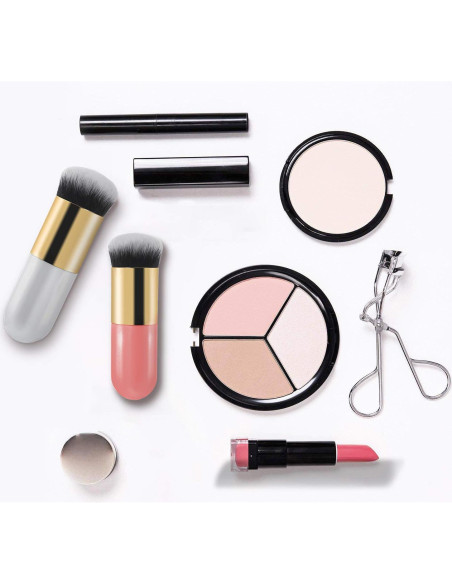 Brochas de Maquillaje AFT90 - 2 Piezas Base Líquida Dorado/Rosa