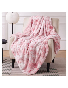 Manta de lanzamiento Bedsure Sherpa Rosa 127x152 cm Suave y Cálida