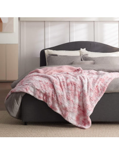 Manta de lanzamiento Bedsure Sherpa Rosa 127x152 cm Suave y Cálida 2