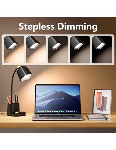 Lámpara de Escritorio LED GONDSILY T23 con Carga USB 3 Modos