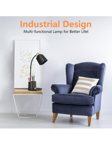 Lámpara de Escritorio LED GONDSILY T23 con Carga USB 3 Modos