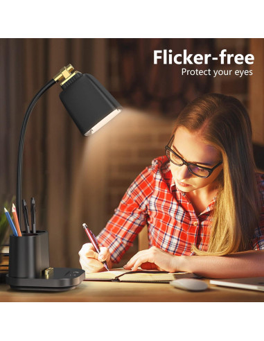 Lámpara de Escritorio LED GONDSILY T23 con Carga USB 3 Modos