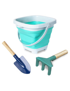 Juego de 3 Cubos Plegables OKGD para Niños con Pala y Rastrillo