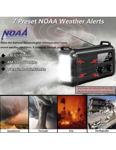 Radio de Emergencia LOOFHIEN Condor 20000mAh Solar AM/FM 2