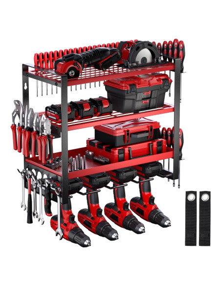 Organizador de Herramientas Nacial 4 Capas Montaje Pared Rojo Organizador de Herramientas Nacial 4 Capas Montaje Pared Rojo