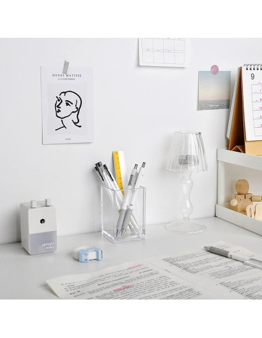 Soporte de Lápiz y Bolígrafo Acrílico HSYMQ 6.6x6.6x10.2cm