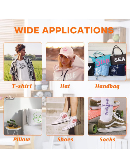 Paquete de Vinilo de Transferencia de Calor HTVRONT 20 Colores 30.48 x 91.44 cm