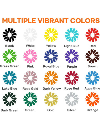 Paquete de Vinilo de Transferencia de Calor HTVRONT 20 Colores 30.48 x 91.44 cm