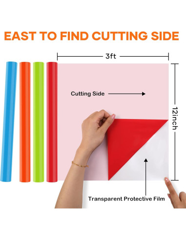 Paquete de Vinilo de Transferencia de Calor HTVRONT 20 Colores 30.48 x 91.44 cm