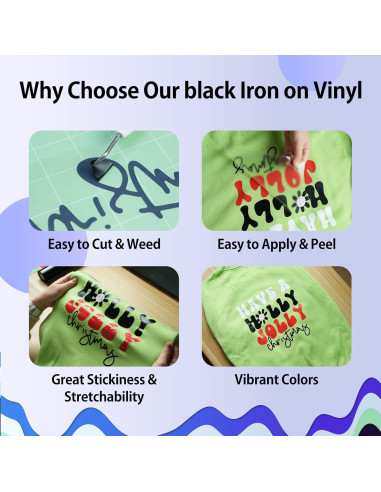 Vinilo de Transferencia de Calor Amavinyl Negro 30.48 cm x 10.67 m